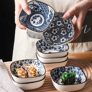 日式陶瓷调味碟家用前菜碟小吃碟小盘子创意分格零食碟蘸料碟网红