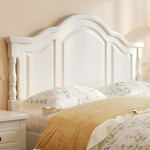 美式床实木床主卧欧式1.8米1.5m现代简约白色2米x2米大床卧室双人