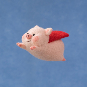 飞天猪挂件送男朋友意义走心礼物手工diy公仔手戳圣诞节少女冬季