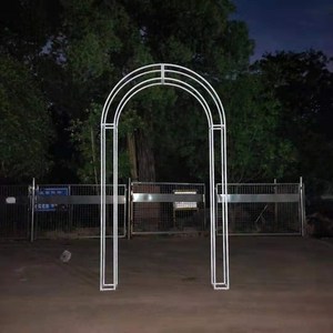 婚庆舞台装饰道具铁艺圆形白色拱门婚礼背景t台布置户外铁架定做