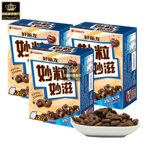 好丽友妙粒妙滋84g*10盒浓醇巧克力味脆米棋子酥性夹心迷你小饼干