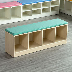 幼儿园软包鞋柜早教中心可坐换鞋凳儿童舞蹈室收纳鞋架组合柜子