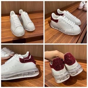 意大利代购 alexander mcqueen 麦昆气垫小白鞋亮片尾厚底休闲mcq
