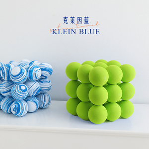 圆球魔方摆件拍照道具克莱因蓝小球几何北欧创意家居软装饰品摆设