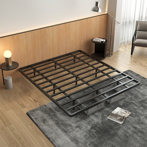 小户型可定制网红齐边无床头钢架悬浮床床架铁架子双人床单人成人