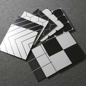 北欧格子砖厨房卫生间地砖300x300浴室厕所瓷砖阳台黑白格子墙砖