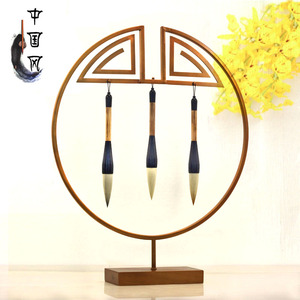 创意新中式简约金属笔架笔搁笔挂大号初学者文房四宝毛笔