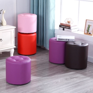 圆柱凳子墩小皮质顿坐敦登沙发蹲板凳客厅圆形园家用创意北欧