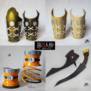 第五人格佣兵cos弹簧手钢铁护肘护腕军刀匕首手甲眼睛纽扣眼镜道