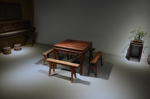 方桌一套  榉木方桌一套 榉木茶桌一套  苏工老家具