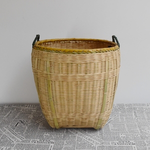 包邮手工竹编筐精致大竹筐篓子超市饭店展示收纳篮竹箩筐抬篓特价