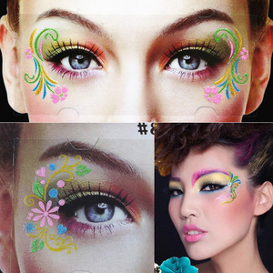 儿童舞蹈比赛表演舞台贴妆脸部眼妆贴花学生演出超美花瓣眼角贴纸