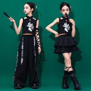 六一儿童演出服中国风爵士舞服装女童模特舞蹈套装小女孩走秀潮服