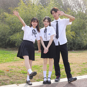 日系jk制服女班服夏学生英伦学院风初中高中生台湾校服毕业季套装