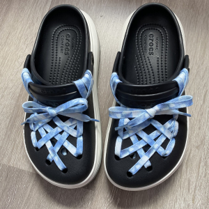 crocs洞洞鞋ro扎染鞋带白色220cm皓天小红书diy推荐适用拖鞋配饰