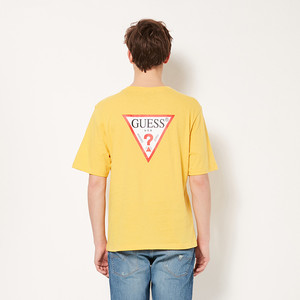 guess 夏季经典倒三角logo印花休闲圆领短袖t恤mj2k9418k