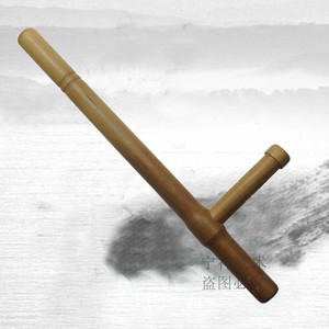 包邮t型拐棍棒武术双拐双棍t型拐棍丁字拐梨心实木短棍防身人气