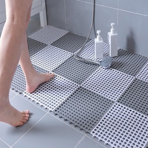 漏水淋浴拼接地垫浴室防滑网状地贴镂空卫生间防水网格可裁剪隔水