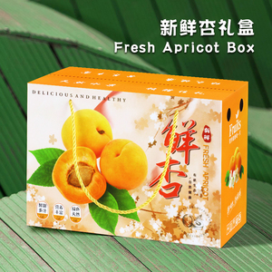 5斤装高档鲜杏子礼品盒包装纸箱10斤黄杏干送礼高端水果空纸盒子