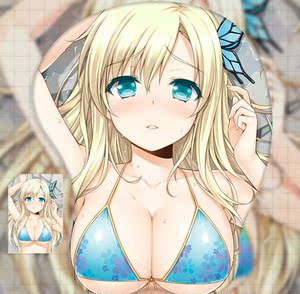 鼠标垫护腕 硅胶胸守望先锋dva胸部超大游戏手腕垫办公二次元动漫