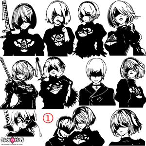 游戏 尼尔机械纪元 nier:automata yorha 尤尔哈2b人像车身门贴纸
