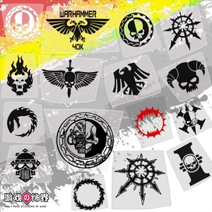 游戏饰界 战锤40k warhammer 40000标志logo暗鸦守卫图标镂空贴纸