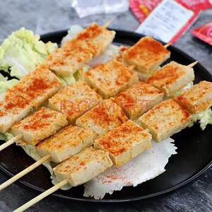 千页豆腐串新鲜嫩豆腐烧烤油炸麻辣烫涮串夜市小吃40支任三包包邮