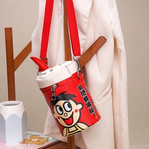 旺仔包包旺仔牛奶卡通动漫零食女斜挎包旺仔水桶包网红ins百搭小