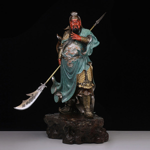 骏澜斋纯铜关二爷提刀神像关帝圣君家用佛堂供奉家用武圣关羽摆件