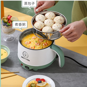 上蒸下煮一体锅炒煎煮锅宿舍学生锅小功率热牛奶小电煮泡面不锈钢