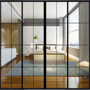 边黑框吊轨拉门细边厨房门阳台推拉门玻璃移门隔断门网红款0人付款