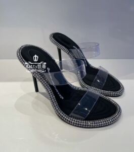 alexander wang大王女士nova透明带水钻高跟凉鞋22春夏正品代购30