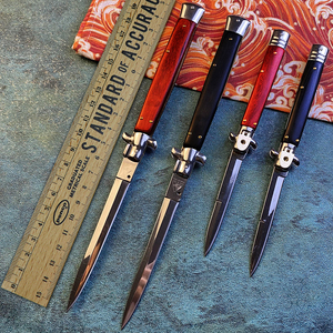 户外折叠刀黑手党akc意大利长款快开刀战术防身刀便携弹簧钢刀具