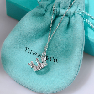 香港购tiffany925纯银女王项链吊坠蒂芙尼皇冠锁骨链520礼物简约