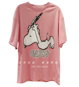 乐町2021春c3dab1302国内代购c3dab130210史努比小飞狗t恤299
