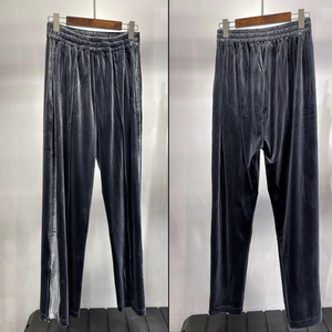 正确版gl垂坠感长裤 真丝绒休闲阔腿裤男女直筒运动裤 张艺兴同款