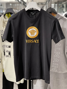 Versace/范思哲 男士刺绣徽标短袖T恤2023春夏正品代购10084691A