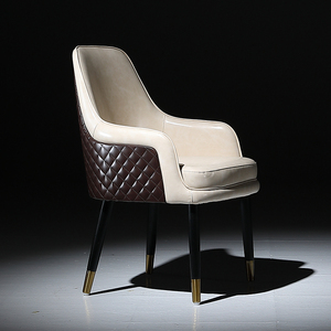 北欧轻奢餐椅实木椅子别墅样板房接待洽谈椅高档扶手靠背椅宾利椅