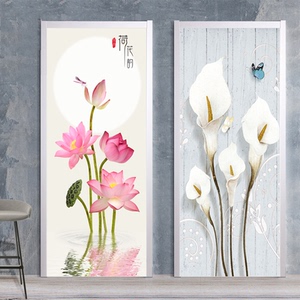 门贴纸整张加厚木门贴翻新自粘卧室个性创意房间中式装饰防水宿舍