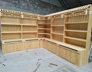 超市礼品镂空干果糖果货架实木米粮油货柜干货玻璃展示柜可移动