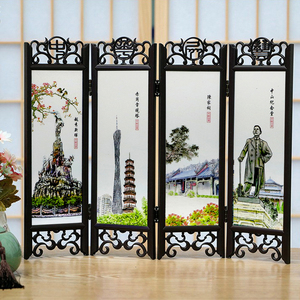 创意新品桌面中式小屏风摆件广州旅游纪念品中国特色礼物外事礼品