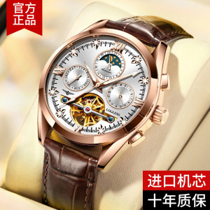 瑞士品牌浪19琴手表男陀飞轮机械表十大品牌多功能古西尼联名男表