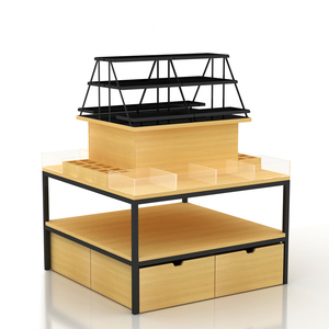 名创款优品货架彩妆梯形流水台展示台化妆品货架展示架钢木成列架