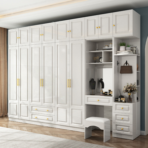 衣柜简约现代经济型白色欧式主卧柜子家用组合木质四五六门大衣橱