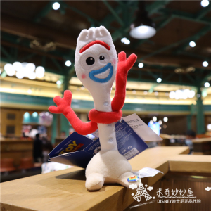 上海迪士尼国内代购玩具总动员叉叉坐肩玩具带磁铁毛绒公仔玩偶