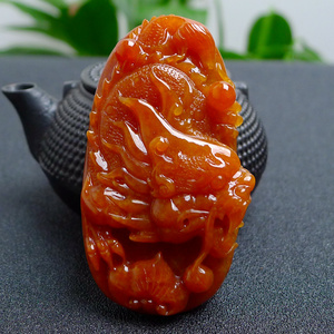 天然翡翠红翡吊坠