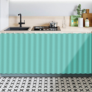 00梦里学他淘宝厨房橱柜遮挡帘防水防油遮丑帘柜子门帘滑轨柜门碗柜