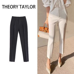Theory Taylor西装裤女式九分工作裤高腰显瘦夏款职业直筒小西裤