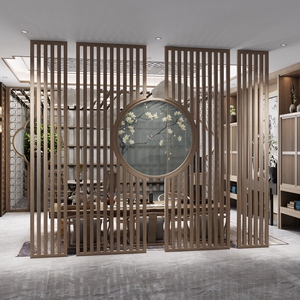 隔断屏风镂空简约实木