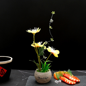 餐厅装盘刺身摆盘装饰花草意境菜品点缀盘饰创意小摆件意境盘饰32